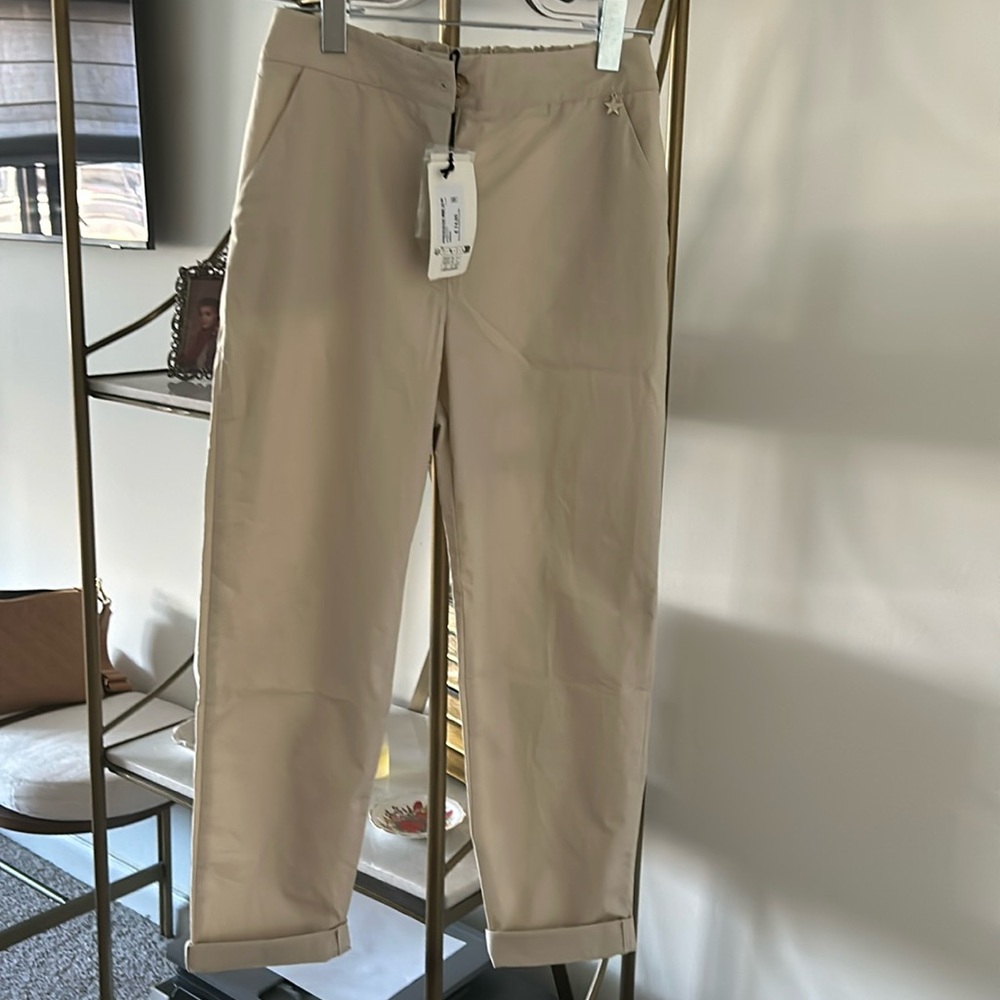 Brand new from Italy lightweight cotton pants slim w elastic back